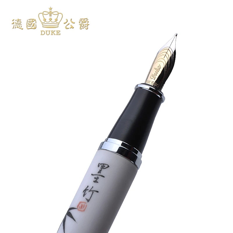 Duke 801 люкс 14 К Золотое перо; гарантированное качество керамики перьевая ручка с чернилами картина бамбук best подарок бизнес чернила ручки