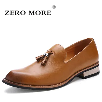 

ZERO MORE Mens Casual Shoes Hot Sale Fashion Fringe Pointed Toe Shoes Men Slip On Tassel Loafers Male Shoes Casual Breathable