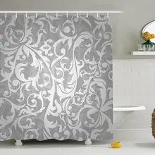 Душевая занавеска в комплекте большой лист цветочный узор Swirl классический Artsy абстрактный французский винтажный принт ткань декор для ванной комнаты