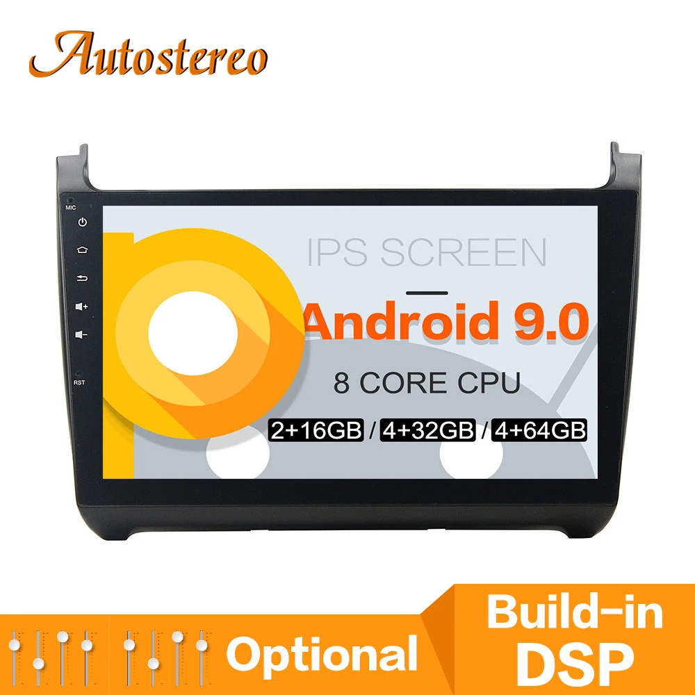 Top DSP MAX64GB Android 9.0 Car NO DVD Player GPS navigation For Volkswagen Polo 2015 auto head unit multimedia radio tape recorder 0