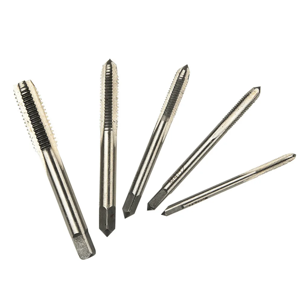 Hand Tools 5pcs/set M3 M4 M5 M6 M8 HSS Machine Spiral Point Straight Fluted Screw Thread Hand Tap Drill Set