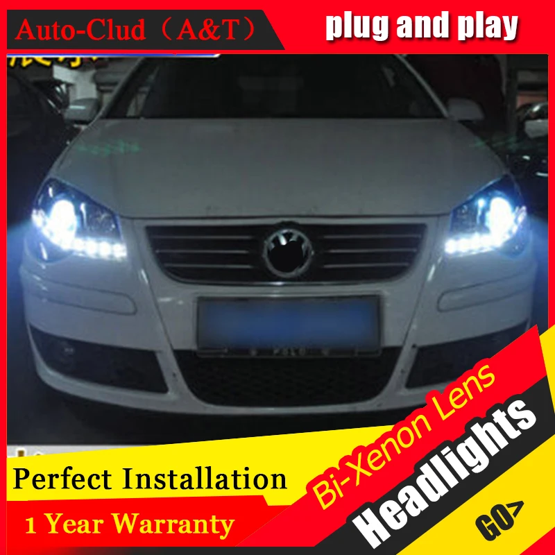 Auto Clud vw polo headlights 06 10 models car styling LED car styling xenon lens car