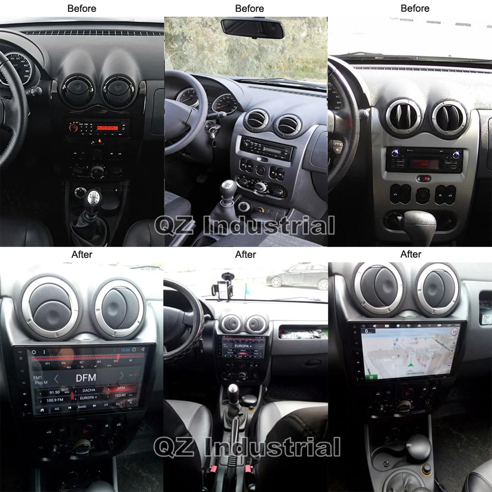 Perfect QZ industrial Gray HD 9inch Android 8.1 T3 car dvd player For Renault Logan Sandero Duster with GPS 3G 4G WIFI Radio SWC RDS Map 3