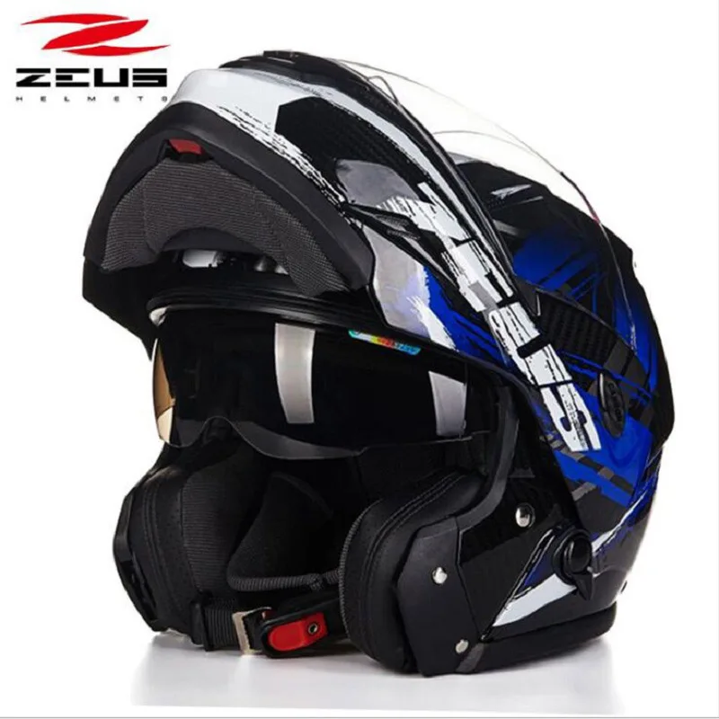 2018 Autumn Winter New ZEUS carbon fiber Open Face Motorcycle Helmet
