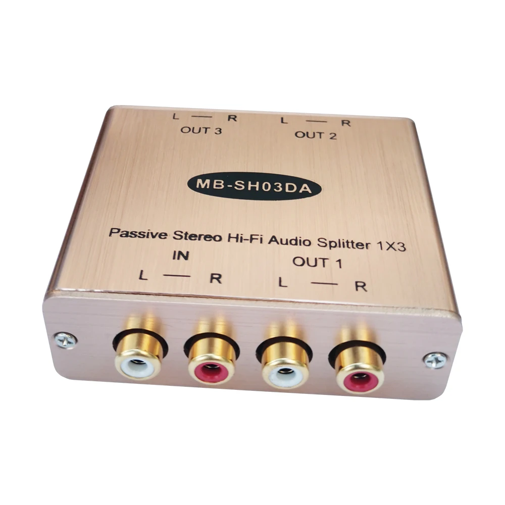 MuxBOXS Stereo Sound Distributor Passive RCA Audio Splitter 1-IN-3-OUT With Isolation Output