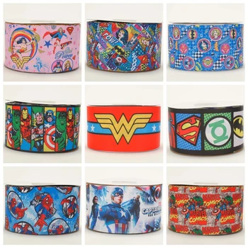 

NEW 50Y3" 75mm superman ribbon pattern printed grosgrain avenger ribbon DIY free shipping