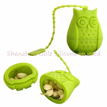 

50pcs Owl Shape Loose Leaf Tea Infusers Silicone Tea Strainer Filter