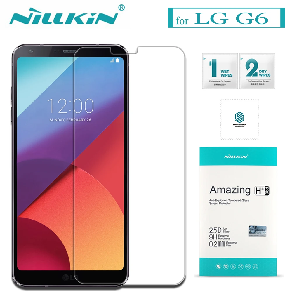 

Nilkin for LG G6 Tempered Glass Screen Protector Nillkin 9H Hard Anti-Explosion Amazing H / H+Pro 0.2MM Glass Film for LG G6