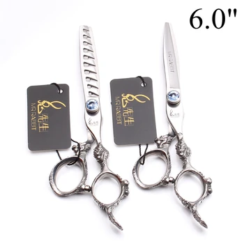 

6" 17.5cm JP 440C Mr Rabbit Barber Scissors Salon Styling Tool Cutting Scissors Thinning Shears Professional Hair Scissors T9107