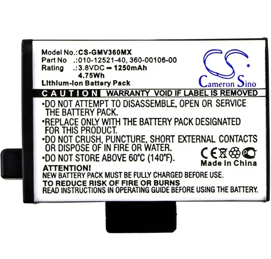 Аккумулятор Cameron Sino 1250 мАч для батарей GARMIN Virb 360 010-12521-40 360-00106-00 | Мобильные телефоны