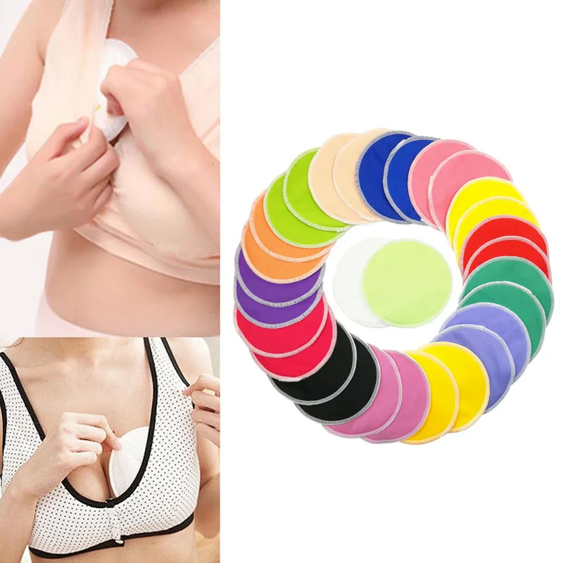 

Breastfeeding Pads Nursing Set Reusable Breast Washable Bamboo Fiber Pad with Wash Bag M09