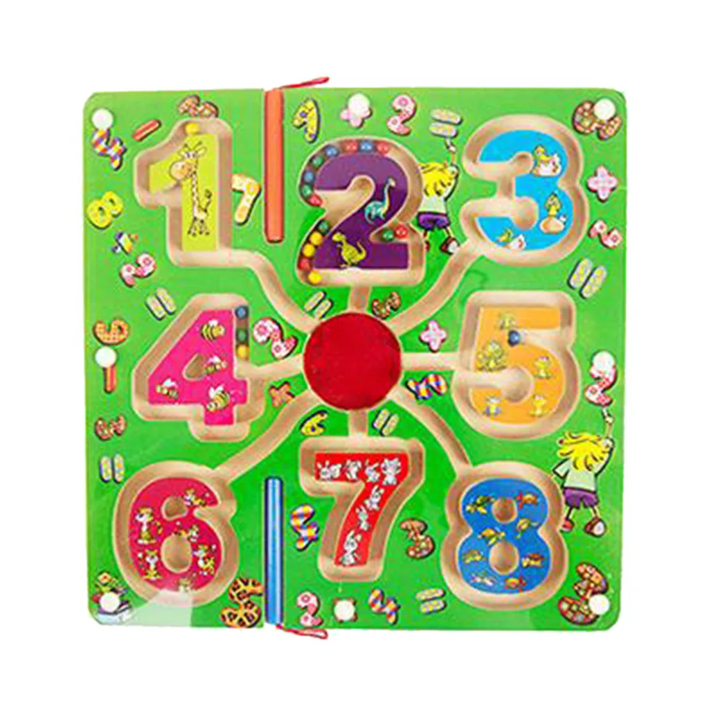 Детский Магнитный лабиринт, детская деревянная игра, деревянная интеллектуальная головоломка, развивающие игрушки для детей, juguetes, дропшиппинг - Цвет: D
