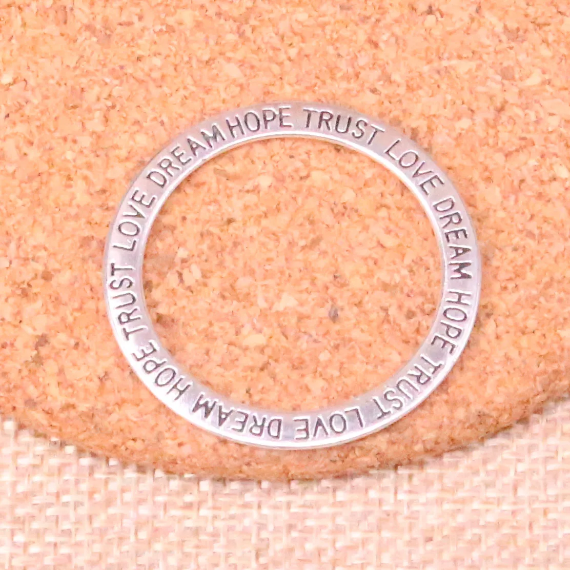 

8pcs circle love hope trust dream Charms Tibetan Silver Plated Pendants Antique Jewelry Making DIY Handmade Craft 35mm