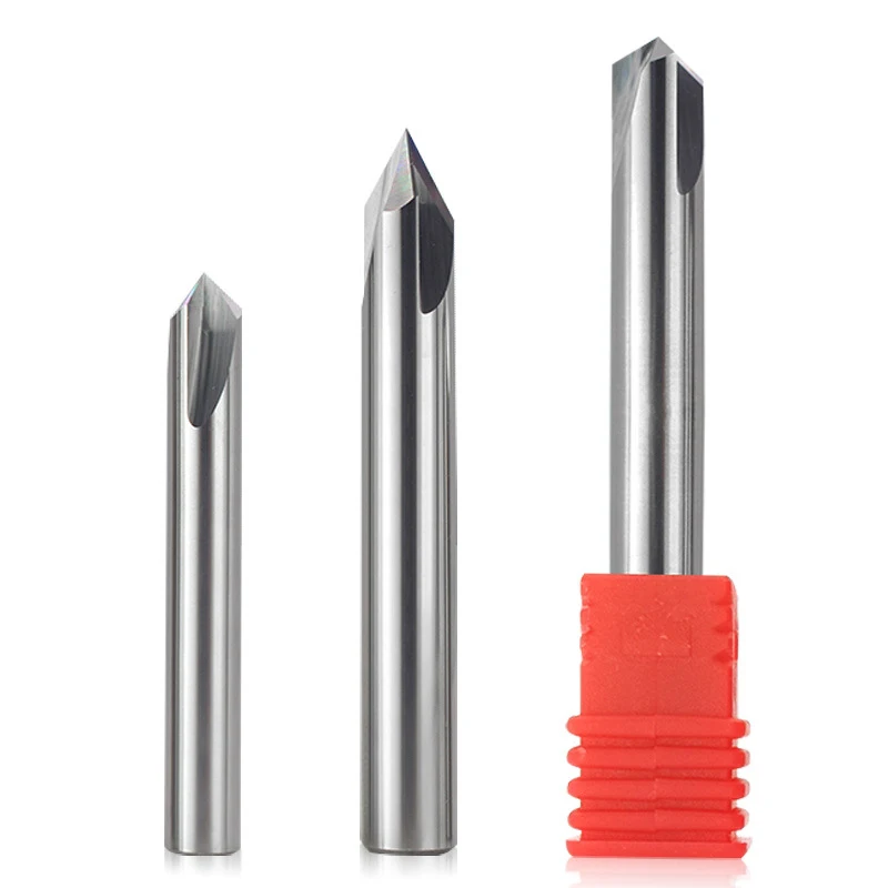 

HRC 55 Degree Polishing Angle Milling Tool 3 Flutes Tungsten Steel Alloy End Mill For Aluminum 60 90 120 Chamfering Deg.