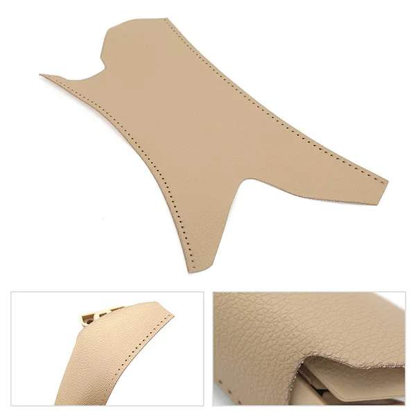 Car Interior Door Handle Cover Hand Sewing Micro Leather Door Panel Handle Pull Trim Cover For BMW 3 Series E90 E91 325 330 318 - Цвет: Right Beige