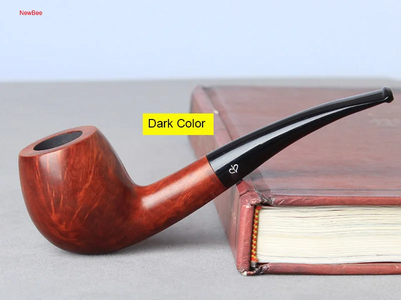 ft3-Briar Wood Tobacco Pipe 9mm Activated Carbon Bent Type Arylic Mouthpiece 148mm Length