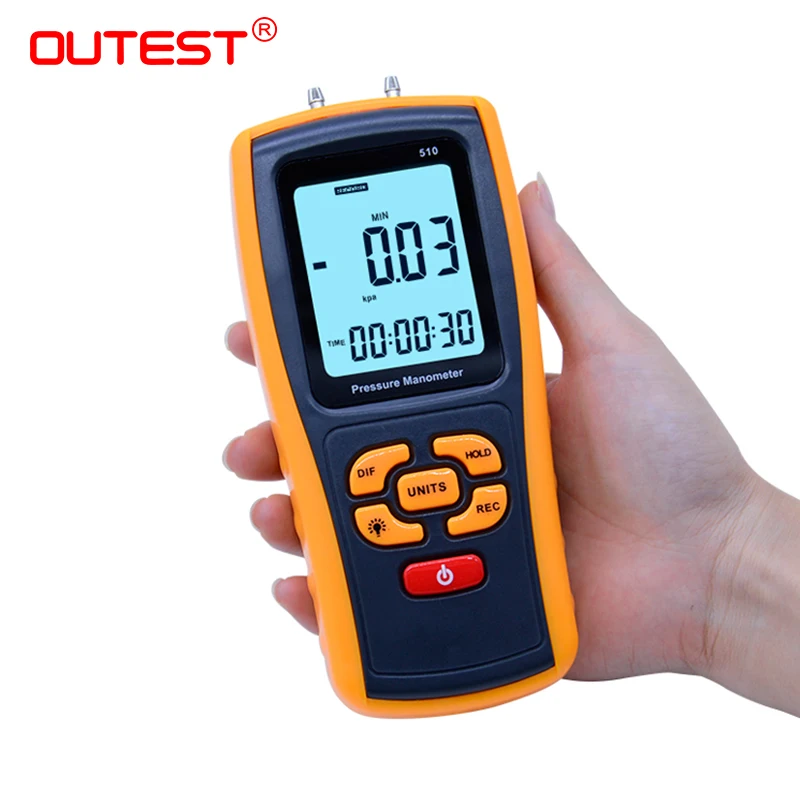 

OUTEST Differential Pressure Gauge Digital Pressure Gauge Natural Gas Pressure Gauge Manometer GM510