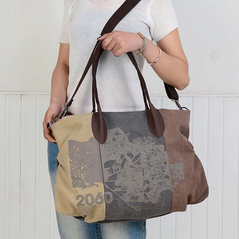 Женская сумка, винтажная сумка на плечо, Брезентовая Ретро сумка на плечо, высокое качество, женские вместительные сумки, женские сумки