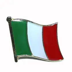 Металлическая брошь с национальным флагом, булавка с флагом Италии