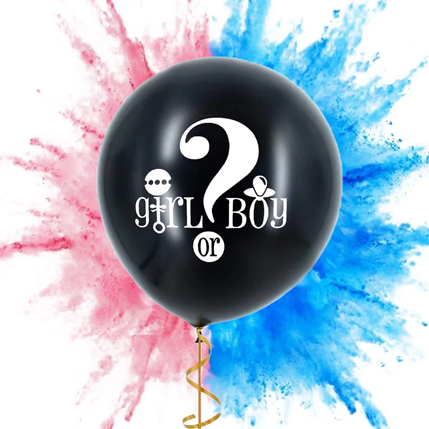 Gender Reveal Balloon Black Reveal Girl or Boy letter Latex Balloon