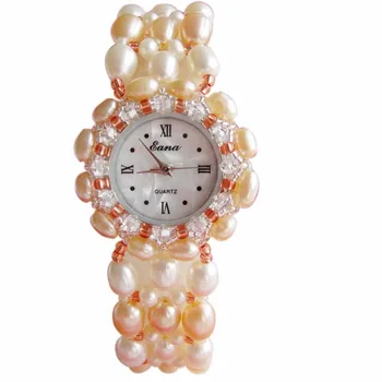 

2020 Natural Freshwater Pearl Bracelet Watches White Lady Wrist Watch Not Allergic Waterproof Quartz Wholesale