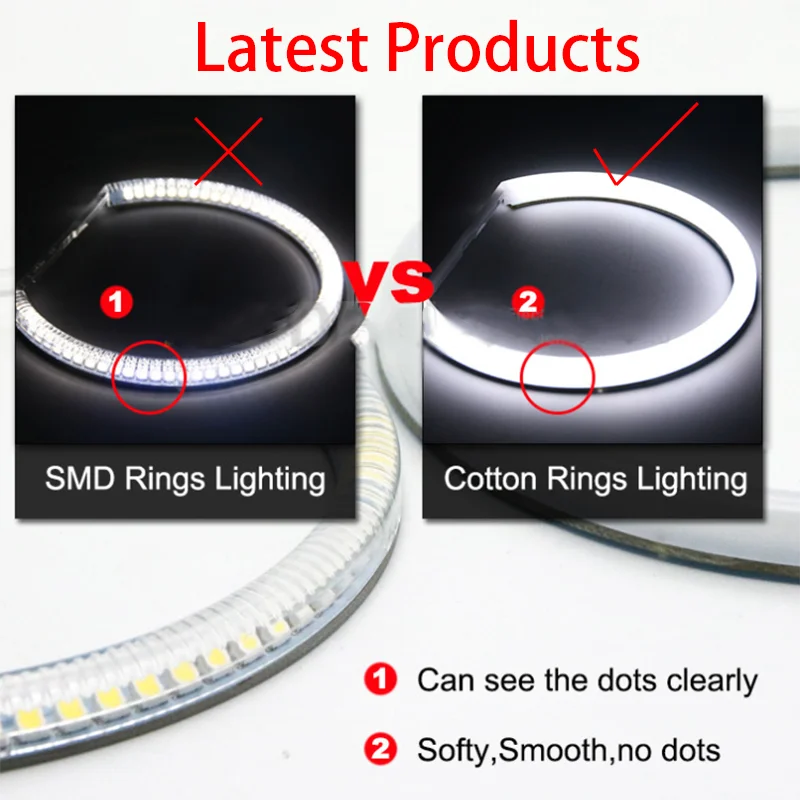  for BMW E53 X5 1999-2006 White & Amber Dual color Cotton LED Angel eyes kit halo ring DRL Turn sign - 32934843848