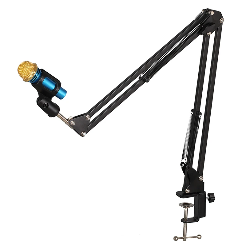 

New Extendable Recording Microphone Holder Suspension Boom Stand with Microphone Clip Table Mounting Clamp for Broadcast Studio