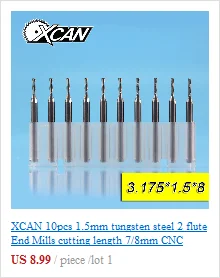 XCAN 7 шт. 4 флейты 1 мм-8 мм вольфрамовые карбидные концевые фрезы 45 градусов концевые фрезы фрезерные станки с ЧПУ фрезы Фрезы