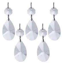 H& D 10 шт. 38 мм прозрачная Хрустальная люстра лампа призмы детали подвесная КАПЛЕВИДНАЯ Подвеска для дома свадебные декоративные аксессуары для вечеринок