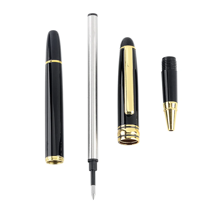 Luxury Brand Full Metal Ball Pen 0.5mm Medium Refill Gold& Silver Clip School Office Business Ballpoint Pens Writing Stationery