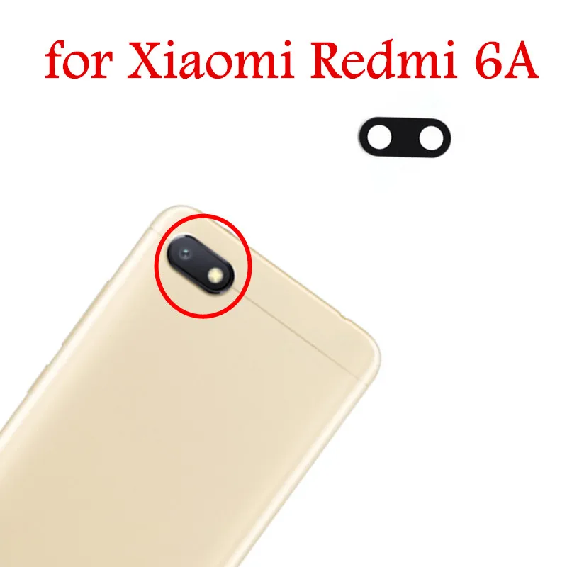 2 шт. для Xiaomi Redmi 6A задняя Камера Стекло Задняя крышка объектива Камера Стекло с помощью клейкой ленты 3м для Xiaomi Redmi6A замена запасных Запчасти