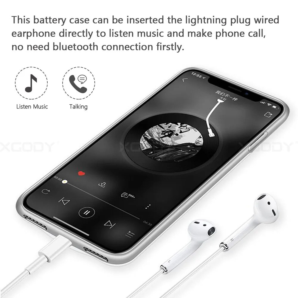Умный чехол XGODY 3200 мАч для Apple iphone X XS Мобильный Внешний аккумулятор зарядки