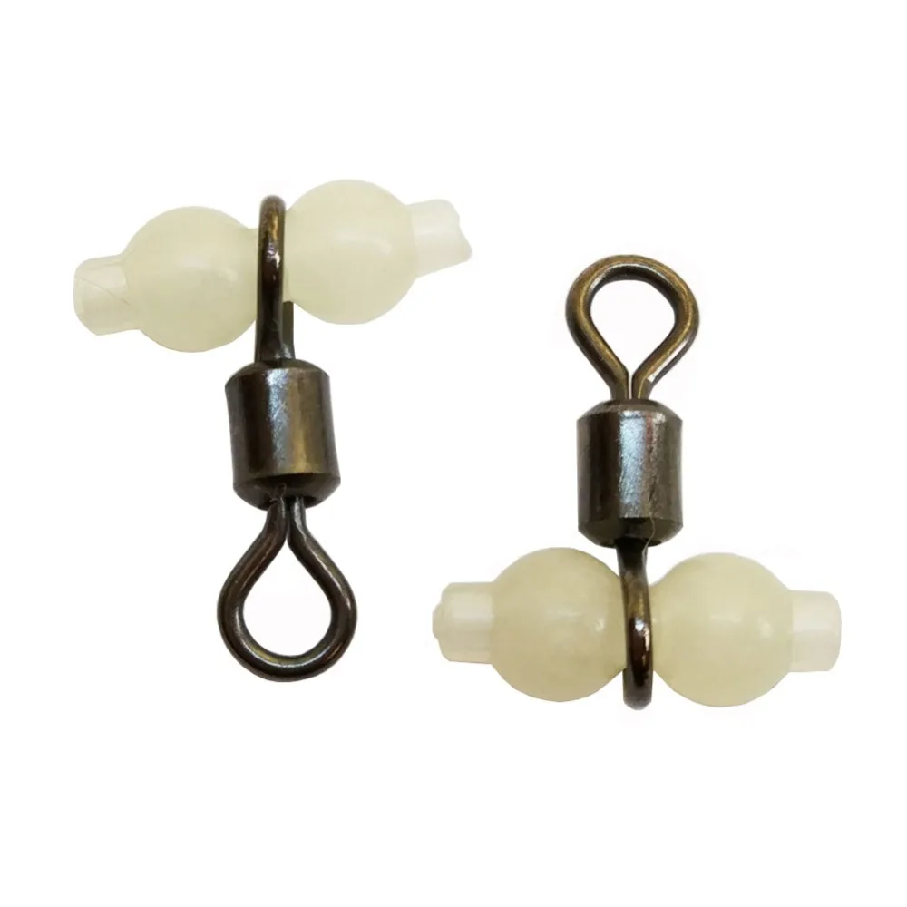 500 Pieces Luminous 3 Way Fishing Swivels For Night Fishing Bass