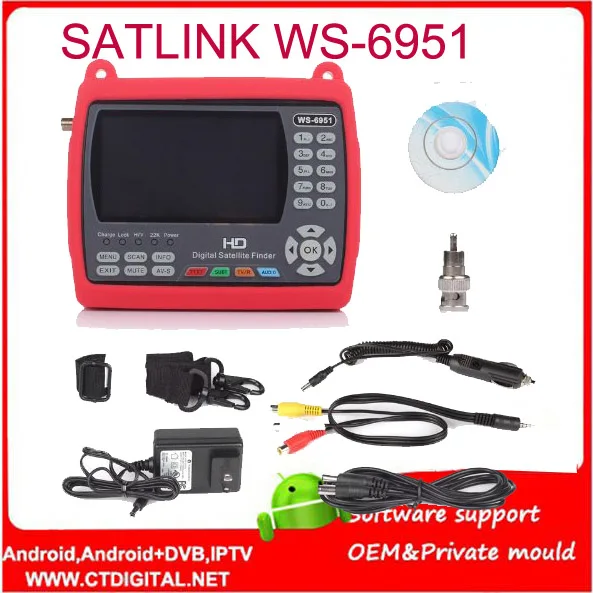 Satlink WS-6951 ручной спутниковый искатель DVB-S2 4,3 'TFT Satlink WS6951 спутниковый искатель DVB-S2 спутниковый измеритель