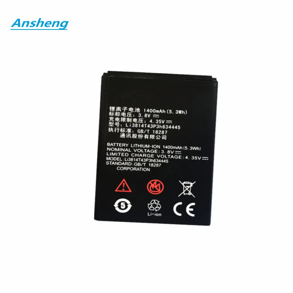 Ansheng Высококачественная батарея 1400 мАч Li3814T43P3h634445 для смартфона ZTE Blade A112 L110 |