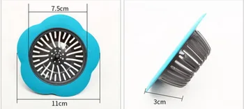 

DHL 1000pcs high quality Flower Shaped Silicone Sink Strainer Sink Drains Cover sink colander Sewer Hair Filter Accessories