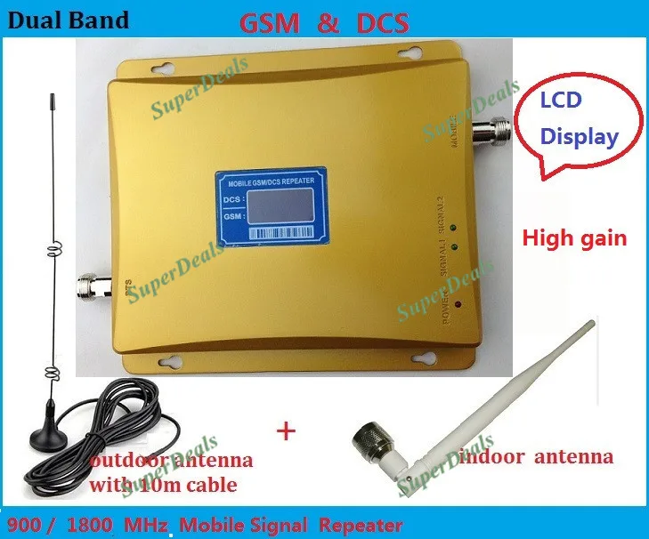 

Best price LCD Display !Dual Band 65dBi GSM/ DCS 900Mhz 1800Mhz Mobile Phone Signal Repeater GSM /DCS Booster Amplifier Extender