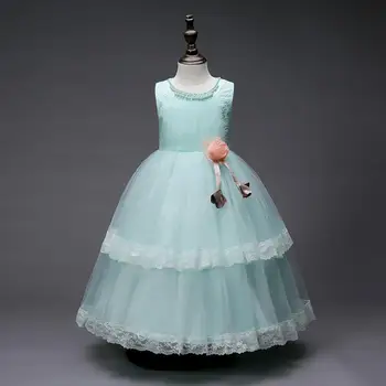 

New Christmas Baby Girl Lace Birthday long Dress Infant Christening Gowns Kids Party wedding dress for girls pageant Summer