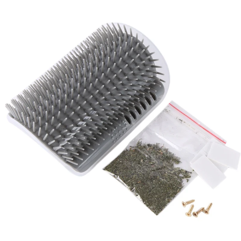 Practical Pet Cat Self Grooming Brush Comb Kitten Cat Hair Trimming Brush Self Massage Training With Catnip Scratch Toy