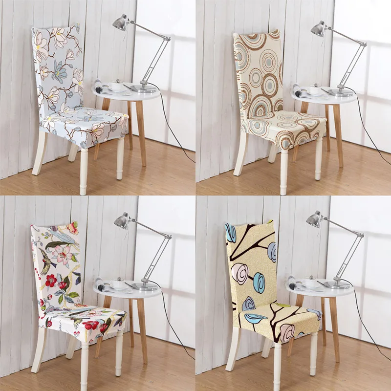 7 Colors Stretch Print Chair Cover Flower Printed One Piece Home