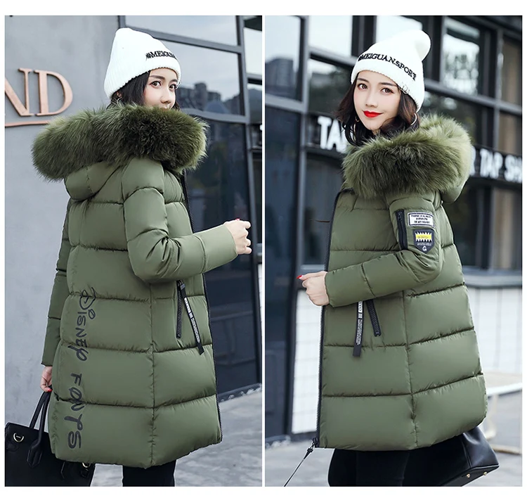 Women Parkas Long Coats Army Green Overcoat Female Winter Hooded Cotton Coats Woman Jackets 2018 New Clothing LZ975 (16)