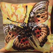 

DIY Needlework Kit Unfinished Acrylic Yarn Embroidery Pillow Tapestry Canvas Cushion Front Cross Stitch Pillowcase CX0343