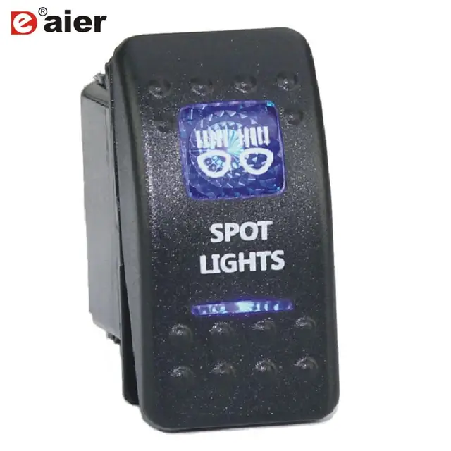 1PCS 5 Pin Marine Switch SPST ON-OFF Car Switch Boat Truck Light With Dual Illuminated LED Waterpoof 20A DR-A11625ABL-J66