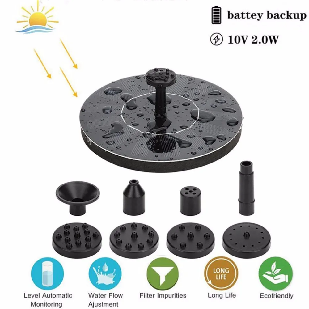 Солнечный фонтан насос для фонтана на солнечной энергии с батареей резервного копирования панели солнечных батарей Комплект высокого
