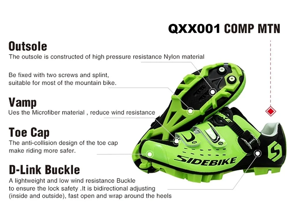 Sidebike/Профессиональная обувь для велоспорта; Мужская обувь для спорта на открытом воздухе; обувь для горного велосипеда из ТПУ; дышащая Спортивная обувь для гонок; обувь для велосипеда