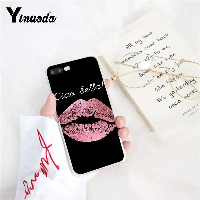 Sexy Girl red Lips black silicone