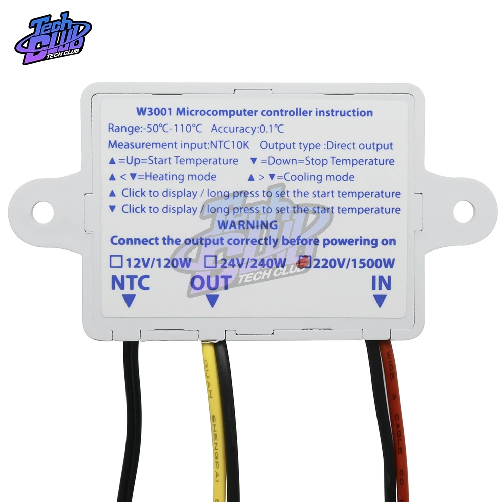 Термостат 110 В 220 в 12 В 24 в цифровой регулятор температуры Терморегулятор W3001 инкубатор для аквариума водонагреватель регулятор температуры