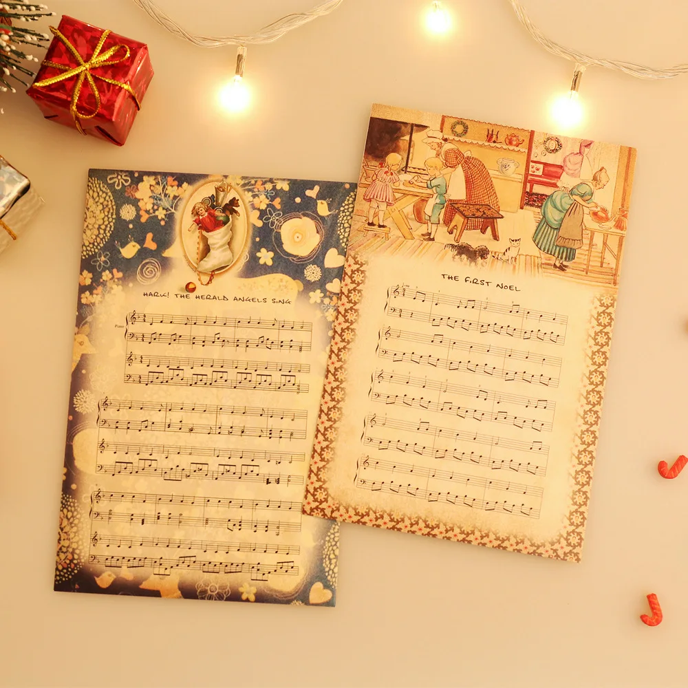 30 шт./лот открытка с надписью Merry Christmas Songs Рождественская на день рождения
