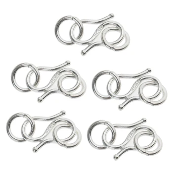 

5pcs Clasps Hooks Silver 925 Sterling For Bracelet Jewelry Findings DIY