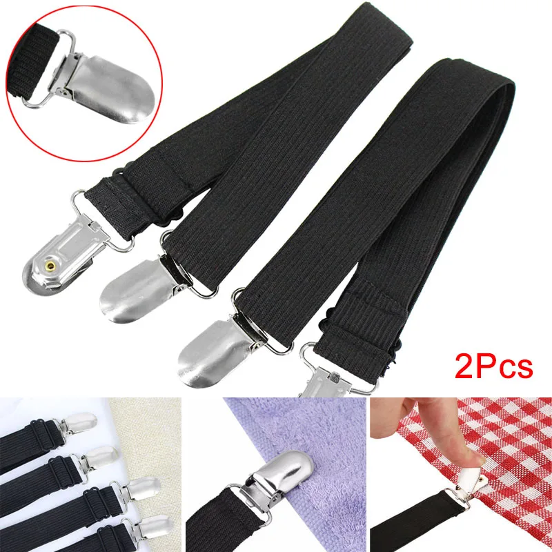 

2pcs Useful Wide Strap Bed Sheet Clips Cover Grippers Holder Mattress Fastener Straps Fixing Slip Resistant FP8 JU07